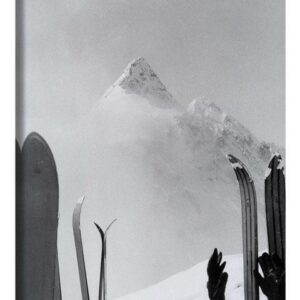 Posterlounge Leinwandbild Vintage Ski Collection, Wartende Skier, Vintage Fotografie