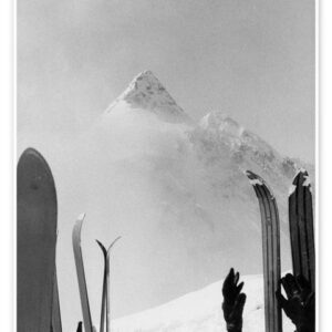 Posterlounge Poster Vintage Ski Collection, Wartende Skier, Vintage Fotografie