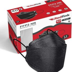 Redfink Gesichtsmaske FFP2 Maske Fischform 40 Stück Schwarz