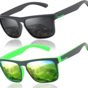 AquaBreeze Fahrradbrille 2 Stück Sonnenbrille für Herren Damen Polarisierte/Radfahren, (2-St., Fahren Angeln Klettern Outdoor-Sportarten Strand Sonnenbrillen), langlebig, leicht und polarisiert sind