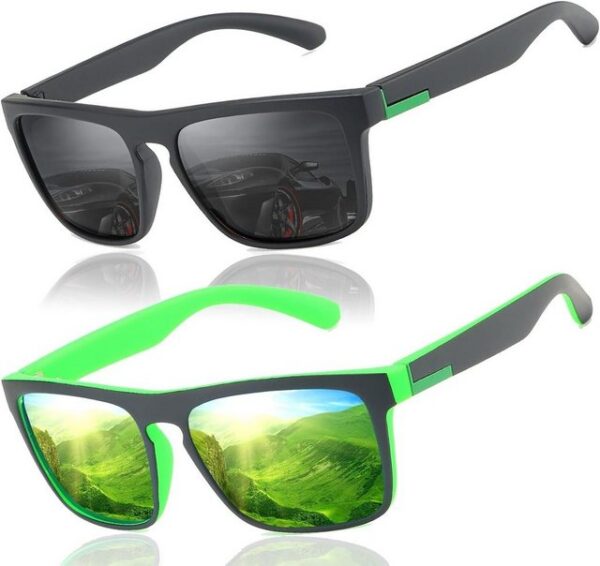 AquaBreeze Fahrradbrille 2 Stück Sonnenbrille für Herren Damen Polarisierte/Radfahren, (2-St., Fahren Angeln Klettern Outdoor-Sportarten Strand Sonnenbrillen), langlebig, leicht und polarisiert sind