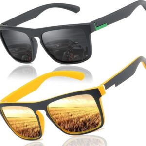 AquaBreeze Fahrradbrille 2 Stück Sonnenbrille für Herren Damen Polarisierte/Radfahren, (2-St., Fahren Angeln Klettern Outdoor-Sportarten Strand Sonnenbrillen), langlebig, leicht und polarisiert sind