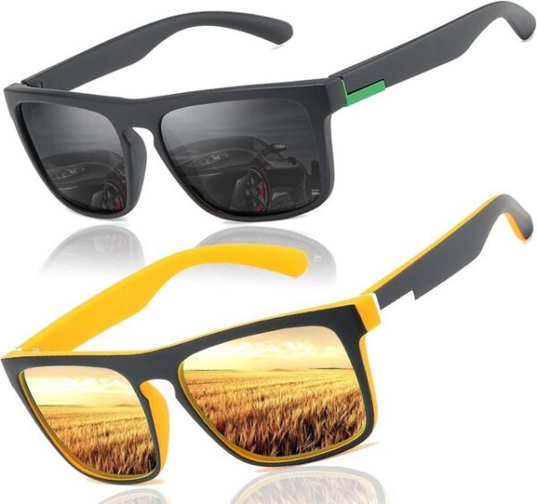 AquaBreeze Fahrradbrille 2 Stück Sonnenbrille für Herren Damen Polarisierte/Radfahren, (2-St., Fahren Angeln Klettern Outdoor-Sportarten Strand Sonnenbrillen), langlebig, leicht und polarisiert sind