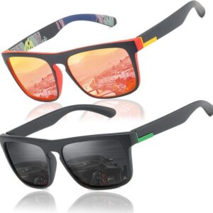 AquaBreeze Fahrradbrille 2 Stück Sonnenbrille für Herren Damen Polarisierte/Radfahren, (2-St., Fahren Angeln Klettern Outdoor-Sportarten Strand Sonnenbrillen), langlebig, leicht und polarisiert sind