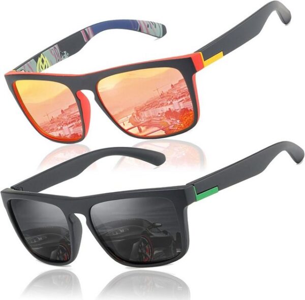 AquaBreeze Fahrradbrille 2 Stück Sonnenbrille für Herren Damen Polarisierte/Radfahren, (2-St., Fahren Angeln Klettern Outdoor-Sportarten Strand Sonnenbrillen), langlebig, leicht und polarisiert sind