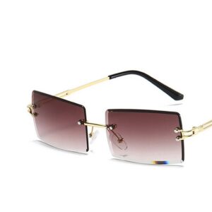 AquaBreeze Sonnenbrille Rechteck Randlose Sonnenbrille (Square Rimless Sunglasses) Rechteck Retro Durchsichtige Linse Rahmenlose Sonnenbrille