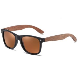 AquaBreeze Sonnenbrille Sonnenbrille mit Holzbügeln aus Walnuss für Damen & Herren Polarisierende Brillengläser mit UV400-Schutz