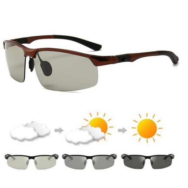 FIDDY Sonnenbrille Lichtempfindliche, getönte, polarisierte Sonnenbrille für Herren (Outdoor-Sport-Aluminium-Magnesium-Sonnenbrille, Fahrbrille, 1-St., Modisch und vielseitig)