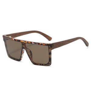 FIDDY Sonnenbrille Polarisierte Unisex-Sonnenbrille, Outdoor-Fahrradbrille (1-St) Einteilige Bambus-Sonnenbrille mit großem Rahmen