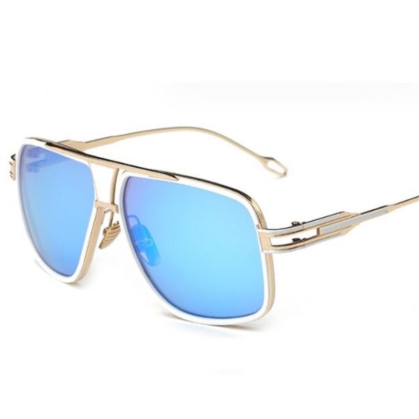 GelldG Sonnenbrille Polarisierte Sonnenbrille, Metallrahmen Flache Top-Fahrbrille UV400