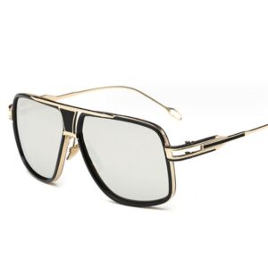 Juoungle Sonnenbrille Retro einteilige V-FöRmige Sonnenbrille Metallrahmen UV Sportbrille