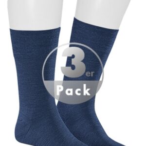 KUNERT Men Herren Socken blau Schur-Wolle unifarben