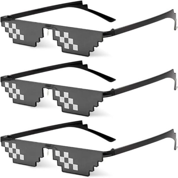 LENBEST Sonnenbrille Pixel Mosaik Brille, Lustige Spielzeug Mosaik Sonnenbrille (3-St)