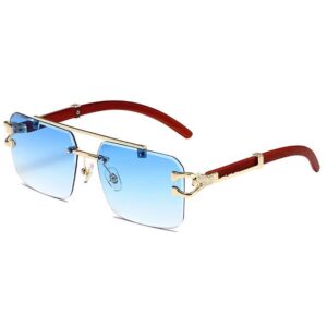 Mrichbez Sonnenbrille Vintage-Sonnenbrille, Cool Polarised, randlose Slice-Sonnenbrille (1-St) 1 Stück Packung, geeignet für Wandern, Autofahren, Angeln