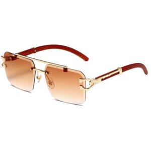 Mrichbez Sonnenbrille Vintage-Sonnenbrille, Cool Polarised, randlose Slice-Sonnenbrille (1-St) 1 Stück Packung, geeignet für Wandern, Autofahren, Angeln