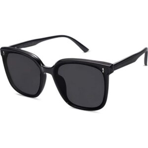 SOTOR Sonnenbrille Sonnenbrille Herren Damen Verspiegelt,Retro Vintage Groß Eckig Schwarz (1-St) Coole Klassisch Rechteckig UV400 Schutz Unisex Brille