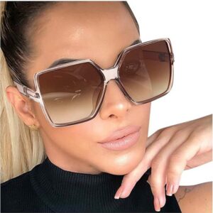 SOTOR Sonnenbrille Unisex Sonnenbrille Sonnenbrille Damen Polarisiert UV380 Schutz (1-St., Vintage Brille für Herren und Damen) mit Großer Rahmen Polarisierte Sonnenbrille Retro