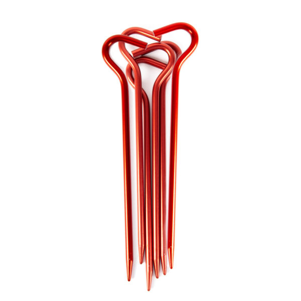 Zelthering Set 6 Stück Tent Peg Basic 19cm rot (3