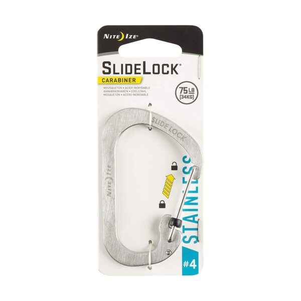 Nite Ize Karabinerhaken S-Biner Slide-Lock Nr.4 silber