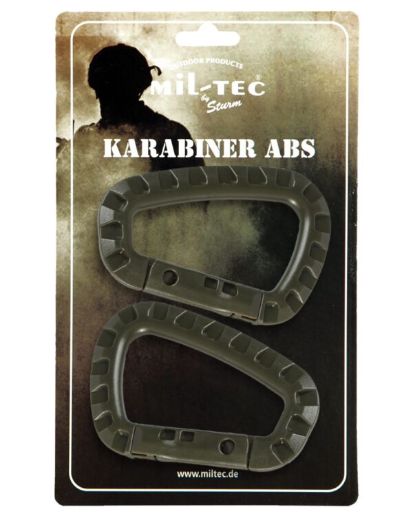 2 Stück Karabiner ABS  oliv 2