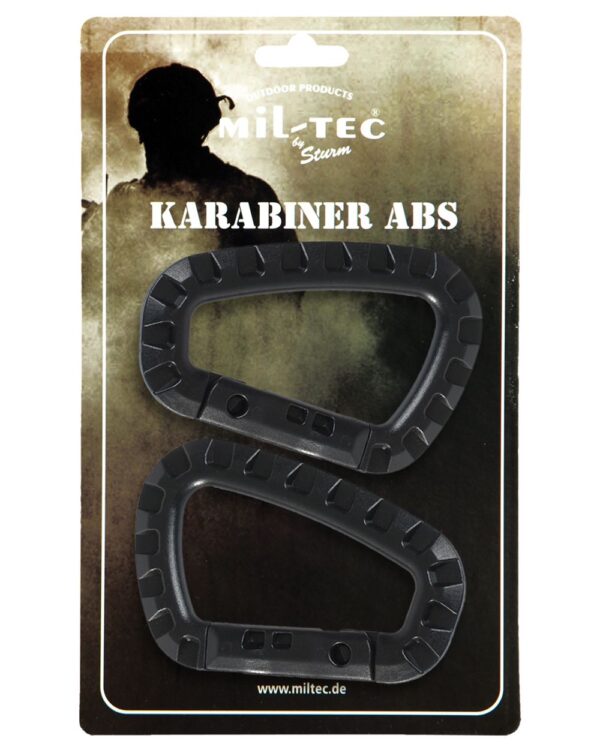 2 Stück Karabiner ABS schwarz 2