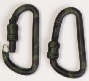 2 Stück Tactical Karabiner 6cm woodland = 3,95€/Stück