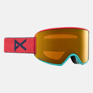 Anon WM3 Goggles + Bonus Lens + MFI® Face Mask, Frame: Coral, Lens: Perceive Sunny Bronze (17% / S3), Spare Lens: Perceive Cloudy Burst (59% / S1)