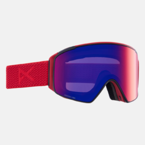 Anon M4S Goggles (Cylindrical) + Bonus Lens + MFI® Face Mask, Frame: Red, Lens: Perceive Sunny Red (14% / S3), Spare Lens: Perceive Cloudy Burst (59%