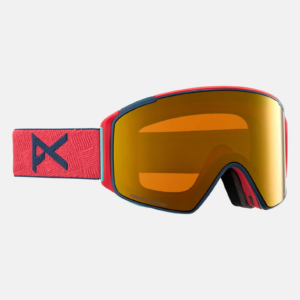 Anon M4S Goggles (Cylindrical) + Bonus Lens + MFI® Face Mask, Frame: Coral, Lens: Perceive Sunny Bronze (17% / S3), Spare Lens: Perceive Cloudy Burst