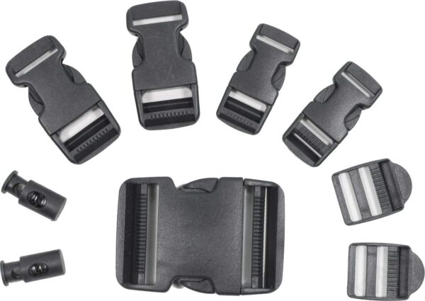 Steckschliessen Buckle Set 9 Teile diverse Größen schwarz