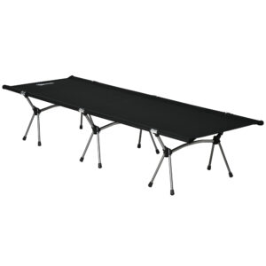 Outsunny Campingbett klappbar Aluminium Feldbett höhenverstellbar Schwarz 190x65x38cm bis 150kg mit Tragetasche für Outdoor   Aosom.de