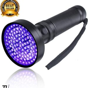 TIKKENS UV-Lampe XXL - UV-Taschenlampe -100 ultraviolette LEDs - Schwarzlicht-Taschenlampe - Detektor Urin, Falschgeld, andere Flecken - 395nm