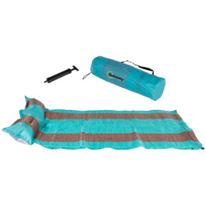 Outsunny Camping Isomatte  3cm dicke Campingmatratze mit Tragetasche & Pumpe, 192x135cm, Blau+Kaffee  Aosom.de