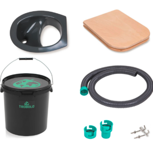 TROBOLO Do it yourself Set 5 teilig für den Eigenbau der Trenntoilette mit Toilettensitz 22 Liter grau - Trenntoiletten