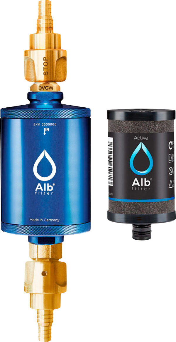 Alb Filter® TRAVEL Active Trinkwasserfilter - Festeinbau - Mit GEKA Anschluss - Blau - Trinkwasseraufbereitung