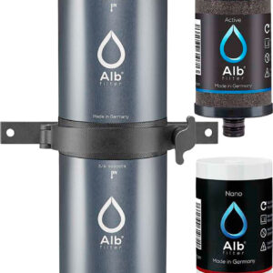 Alb Filter FUSION Active+Nano Trinkwasserfilter - Camping-Set: Travel - Mit GEKA Anschluss - Titan - Trinkwasseraufbereitung