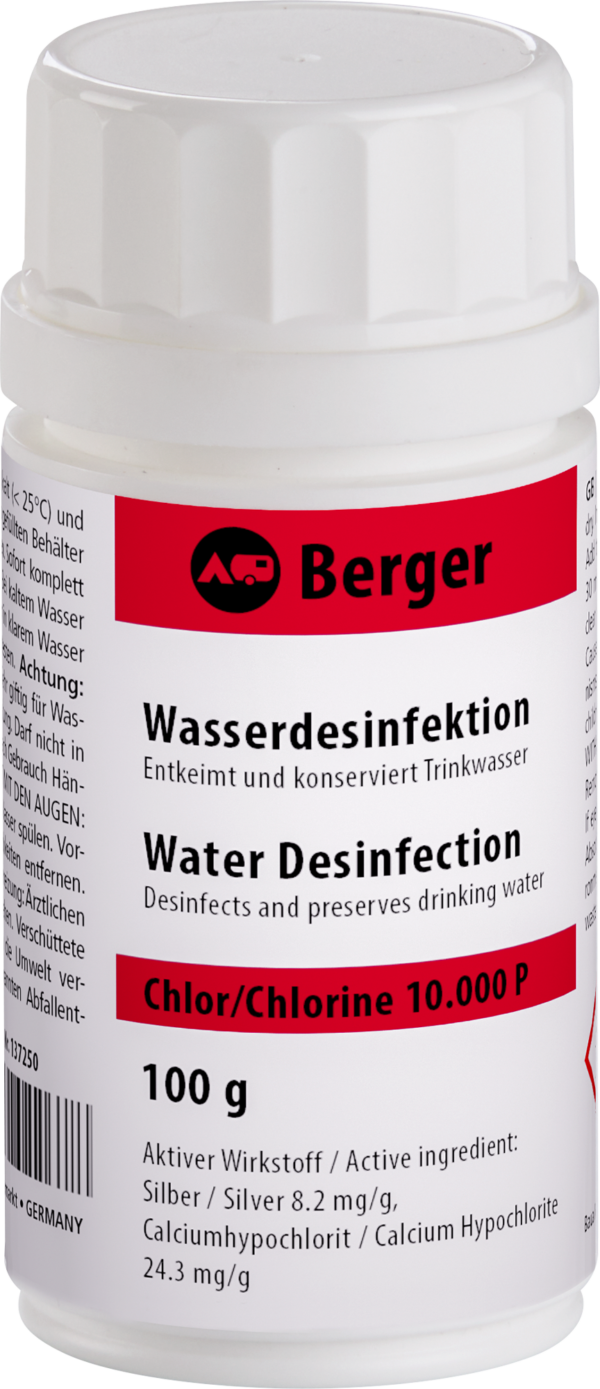 Berger Wasserdesinfektion mit Chlor 100 g - Wassertankentkeimung & -reinigung