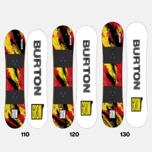 Burton Kids' Grom Flat Top Snowboard, Ketchup / Mustard, 130