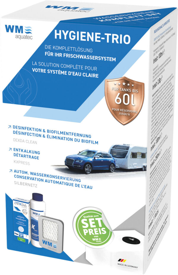 WM aquatec Hygiene-Trio Wasserhygiene Komplettset 60 Liter - Wasserkonservierung