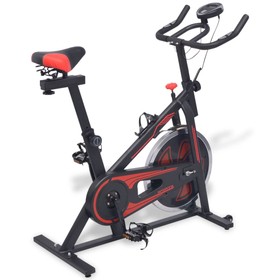 Heimtrainer Spinning Bike mit Pulssensoren Schwarz und Rot