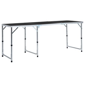 Klappbarer Campingtisch Grau Aluminium 180x60 cm