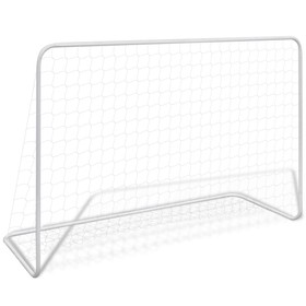 Fußballtor mit Netz 182x61x122 cm Stahl Weiß