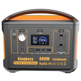 Kingboss Tragbares 600WKraftwerk 568 Wh 153600 mAh Solargenerator für den Außenbereich mit QC30ACUSB DCUSBCAusgang  Orange