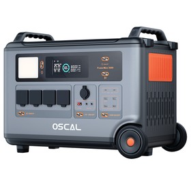 Oscal PowerMax 3600 Robustes Kraftwerk 3600 Wh bis 57600 Wh LiFePO4Akku 14 Ausgänge 5 LEDLichtmodi MorsecodeSignal