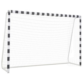 Fußballtor 300x200x90 cm Metall Schwarz und Weiß