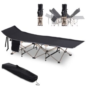 Outsunny Feldbett Faltbares Campingbett mit Tragetasche 190 x 68 x 52 cm Oxford Schwarz ideal für Camping & Outdoor Aktivitäten   Aosom.de