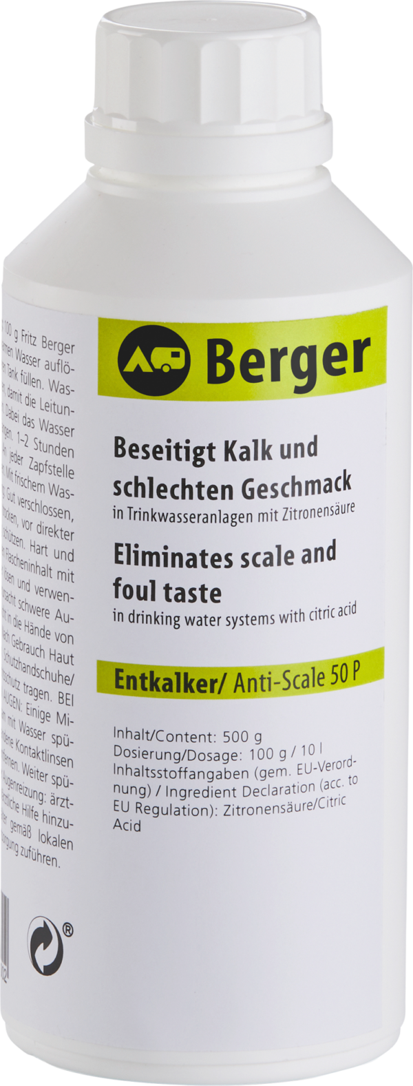 Berger Wassertankerfrischung 500 g - Wassertankentkeimung & -reinigung