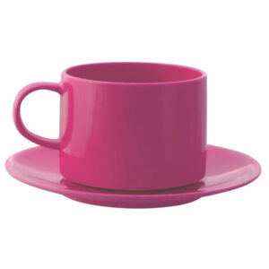 Tasse mit Untertasse 4er Set rosa